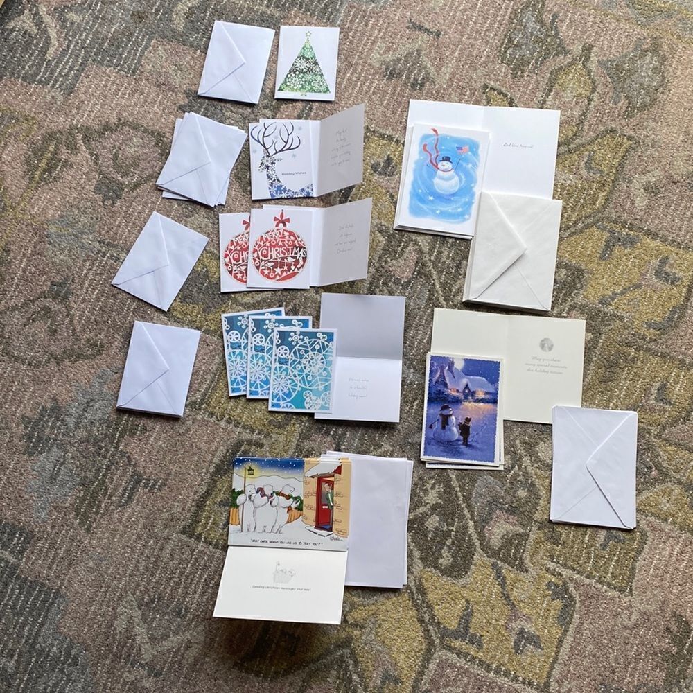 Assorted Christmas Holiday Cards with Envelopes
